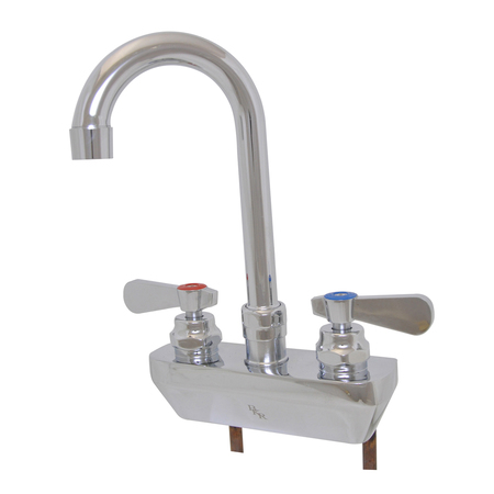 BK RESOURCES 4" O.C. OptiFlow shallow splash mount Faucet, W/5" Gooseneck Spout BKF-4SM2-5G-G